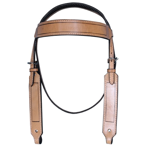 HILASON Western Horse Genuine American Leather Headstall Tan