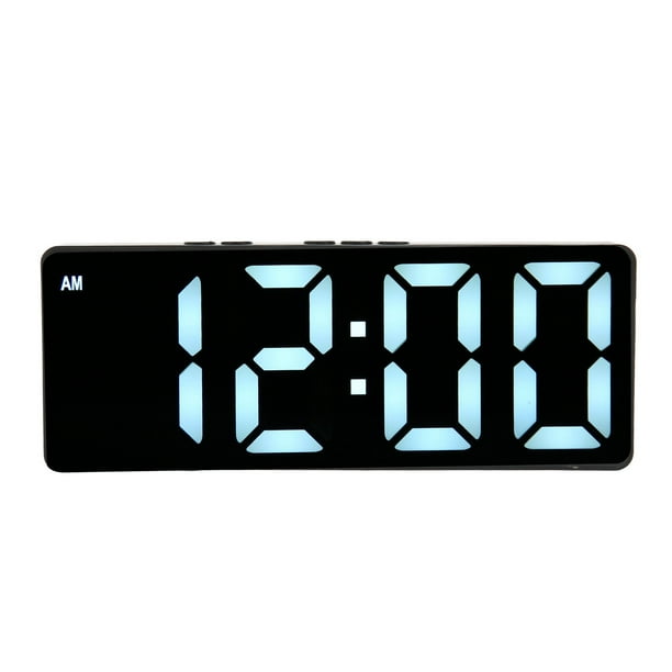 RELOJES DE AARMA ELÍCTRICA, FUNCIÓN DE REPETICIÓN DE RELOJ DIGITAL 6.7 PULGADAS FUENTE DE ALIMENTACIÓN DUAL PANTALLA DE TEMPERATA NEGRA PARA Dormitorio
