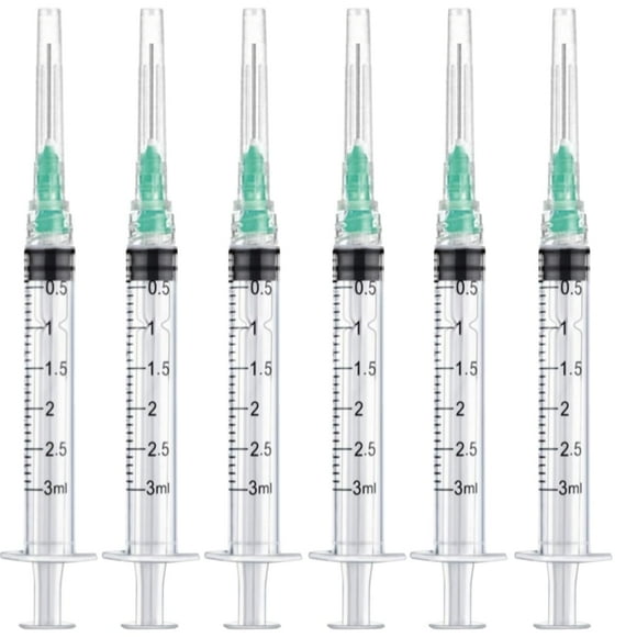 Utensilios dispensadores de laboratorio, 50 unidades, 3 ml, 21 Ga, envueltos individualmente