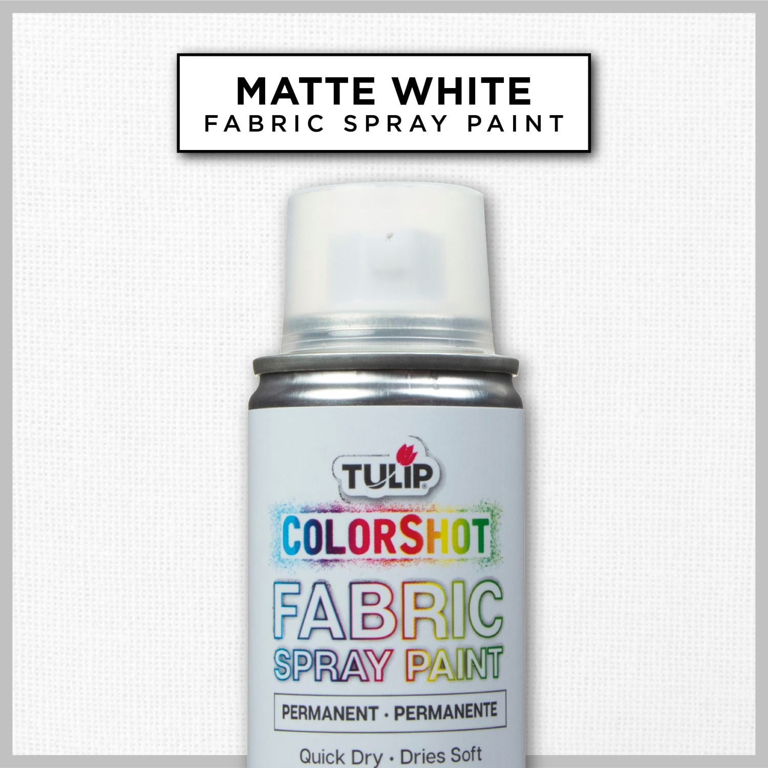 Tulip Color Shot Instant Fabric Spray Paint, 3 fl. Oz. White, Quick Dry and Permanent