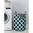 thumbnail image 3 of Geometric Laundry Bag, Surreal Ornamental Leaf Pattern with Soft Colors Modern Expressionist Art, Basket with Handles Drawstring Closure for Laundromats, 13" x 19", Slate Blue Black, by Ambesonne, 3 of 4
