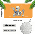 thumbnail image 2 of 1 Pcs 2D Flat License Plate Covers & Frames, Skeleton Peace Sign For Decorative Front, Waterproof For Decoration Aluminum License Plate Covers & Frames Cover For Men Women, 12" X 6", 2 of 7