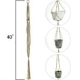 thumbnail image 7 of 2 Pack Macrame Plant Hanger, NOGIS Cotton Rope Indoor Outdoor, 4 Legs Plant Hanger Brackets, Flower Pot Hanging Plant Holder for Home Decorations 40 Inches (White), 7 of 7