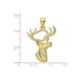 thumbnail image 3 of 10k Yellow Gold Deer Head Pendant with Antlers, Textured Animal Necklace for Men, Symbolic Wildlife Jewelry, Rustic Hunting Style, Nature Inspired Outdoorsman Accessory, 3 of 6