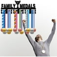 thumbnail image 7 of Wood Medal Hanger Display Medal Holder Rack Black Wooden Sport Hanging Athlete Awards Wall Mounted Stand Over 30 Medals for Competition Race Medalists Runners 15.7x5.9 Inch-Family Medals for DIY, 7 of 7