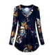 thumbnail image 4 of Blusa informal de Manga larga con cuello en V Monstrate estampado floral M azul, 4 of 7
