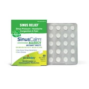 Boiron SinusCalm Allergy, Homeopathic Relief for Sinus Pressure, Headache, Congestion & Pain, 60 Meltaway Tablets