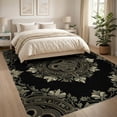 thumbnail image 3 of ODIKA 8'x10' Washable Area Rug Non-Shedding, Easy Care, Snake Covering Coiled Motif Symmetrical Border Ornamental Forest for King Size Bedroom Under Bed, Master Suite, 3 of 7
