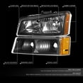 thumbnail image 2 of DNA Motoring for 03-06 Chevy Silverado Avalanche Headlight Bumper Signal Lamps Black/Amber, 2 of 9