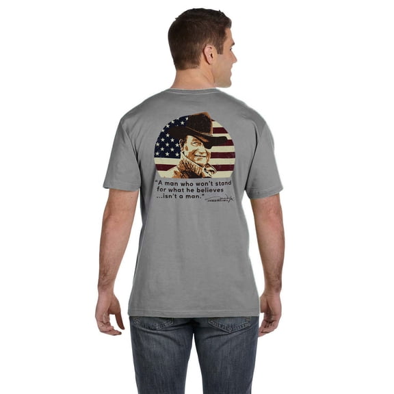 John Wayne What He Believes Men's T-Shirt, Steel Grey, XX-Large