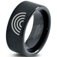 thumbnail image 1 of Tungsten Sky Spectrum Rainbow Band Ring 9mm Men Women Comfort Fit Black Flat Cut Brushed Polished, 1 of 4