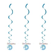 Baby Boy Stork Hanging Swirl Decorations (3ct)