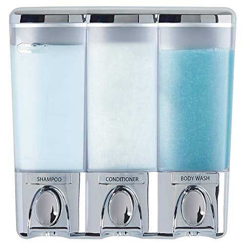 Better Living Products 72350 Clear Choice 3-Chamber Shower Dispenser White 