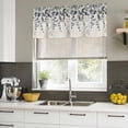 thumbnail image 5 of 2 Pack Valances for Windows, Blue Grey Eucalyptus Window Valances for Living Room/Bedroom/Bathroom, Farmhouse Weeping Leaves on Linen Light Filtering Kitchen Curtain Valance 42"W x12" L, 5 of 9