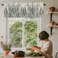thumbnail image 6 of Sage Green Vintage Rod Pocket Curtain Valance, Stripes Painting Retro Abstract Art Farmhouse Window Valance for Living Room, Bedroom, Kitchen 42"W x 12"L, 6 of 9