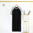 thumbnail image 3 of Mgmyaa Mens Round Neck Raglan Sleeve Short Sleeve Below-the-Knee Nightgown, 3 of 3