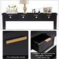 thumbnail image 6 of Kinbor Modern Long Console Table, 2-Tier Sofa Table for Living Rooms Hallways, Bright Black Finishing, 6 of 8