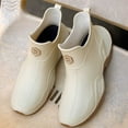 thumbnail image 5 of Rain Boots Women Non- Rubber High Top Unisex Rain Shoes Women Rain Boots (Beige 8.5), 5 of 6