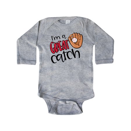 

Inktastic I m a Great Catch Baseball Glove Gift Baby Boy or Baby Girl Long Sleeve Bodysuit