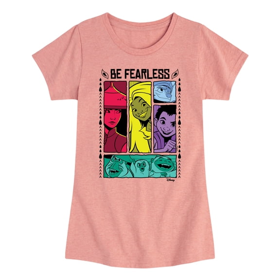 Raya and the Last Dragon - Be Fearless Character Grid Girls' Fitted Short Sleeve Graphic T-Shirt