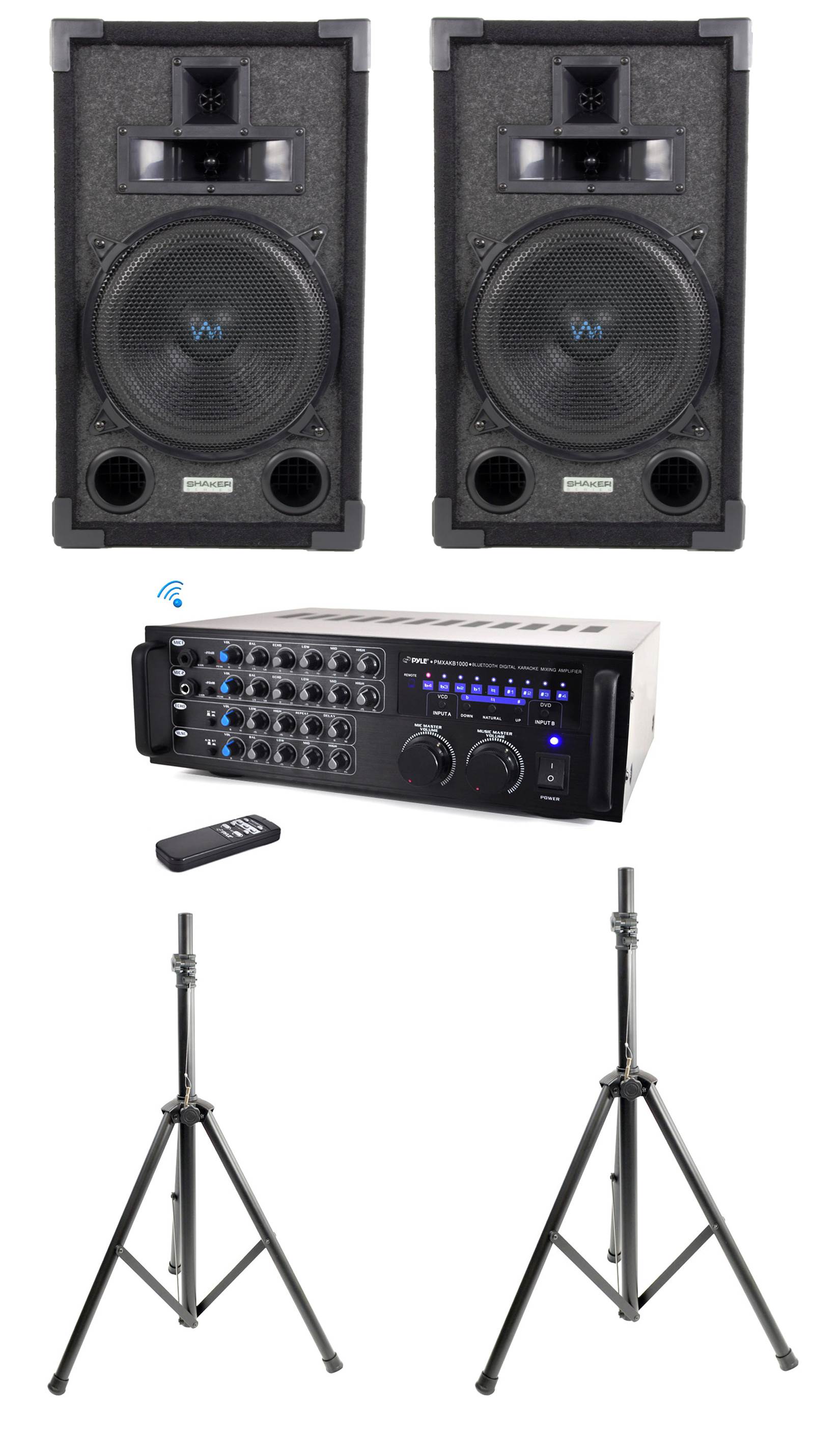 dj mixer amplifier and speakers