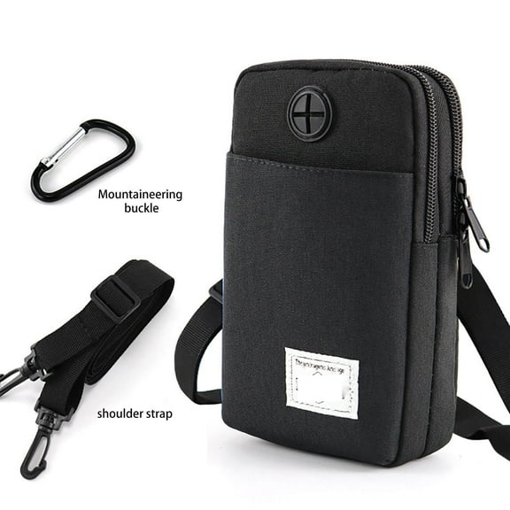 Waterproof Cell Phone Pouch,Sports Running Fanny Pack,Oxford Fabric Belt Bag Mobile Phone Bag with Adjustable Strap, Vertical Outdoor Body Pack for Cycling, Hiking, Travel  for Men Women