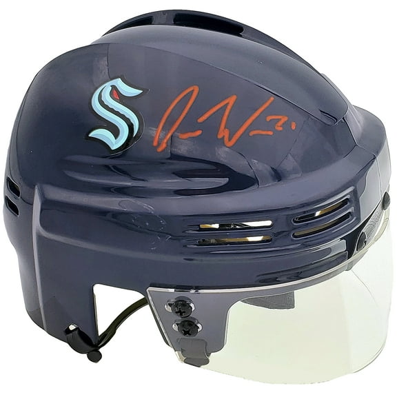 Alexander Wennberg Autographed Seattle Kraken Blue Mini Helmet Fanatics Holo 200302