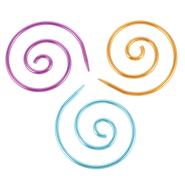 3 agujas de tejer circulares de metal con espiral para tejer chal. Agujas de tejer circulares con espiral, ideales para tejer. Herramienta artesanal para tejer.