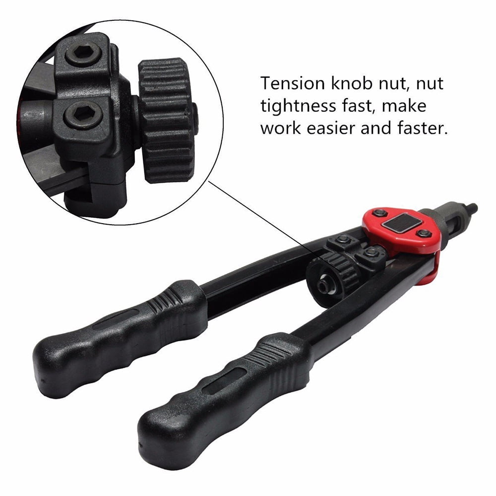 iMeshbean Rivet Nut Tool, 13" Hand Rivet Nut Tool with 11PCS Mandrel Metric M3 M4 M5 M6 M8 M10 M12; SAE 10-24, 1/4-20, 5/16-18, 3/8-16, Ergonomically Design, Rivet Nut Setter Kit