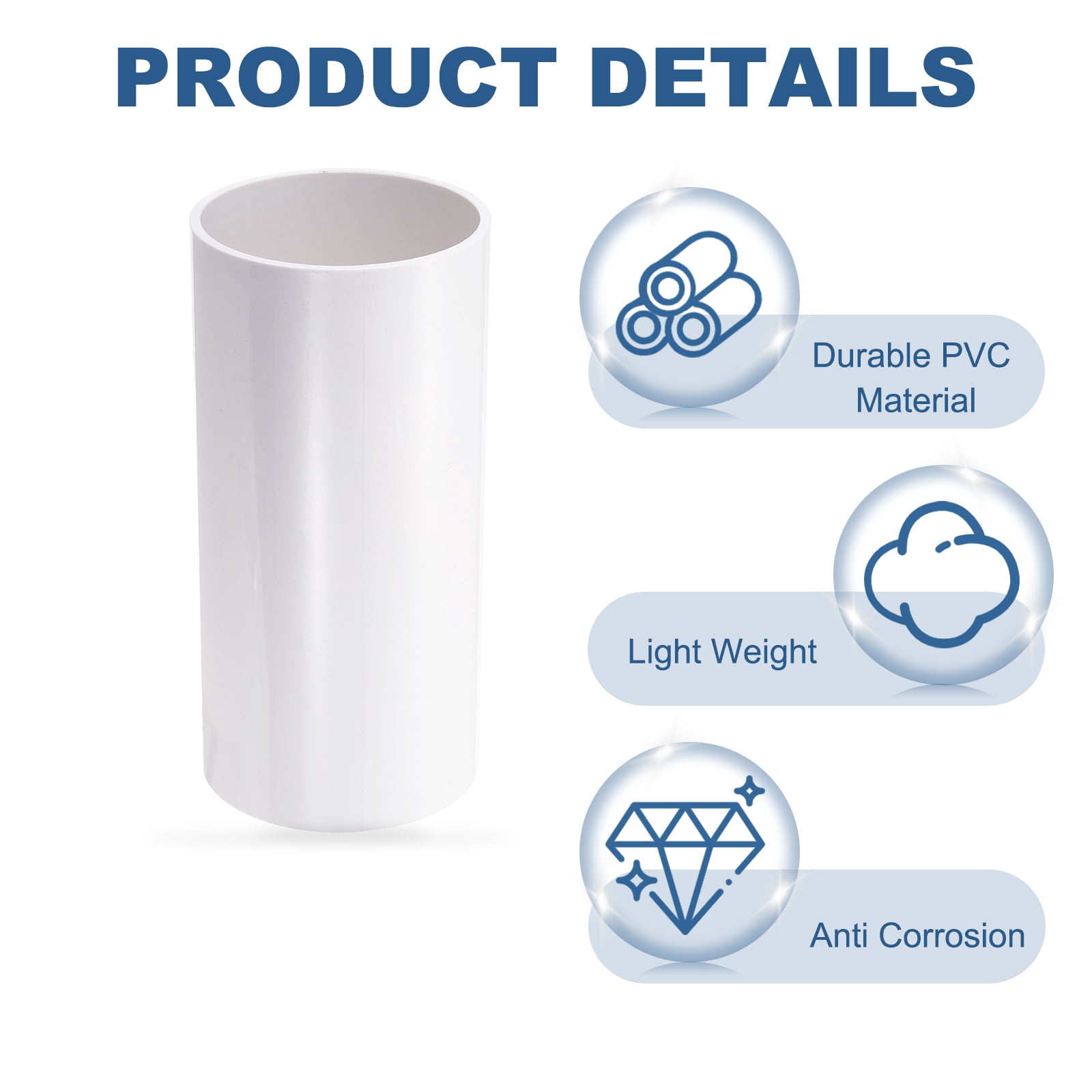 Uxcell Straight Inline Duct Connector, Plastic Dryer Hose Connector Pipe Fitting Adapter Coupling 5"