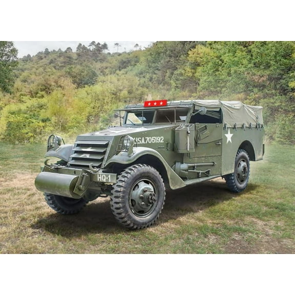 Italeri 7063 M3A1 Scout Car 1/72 Scale Plastic Model Kit with Figures