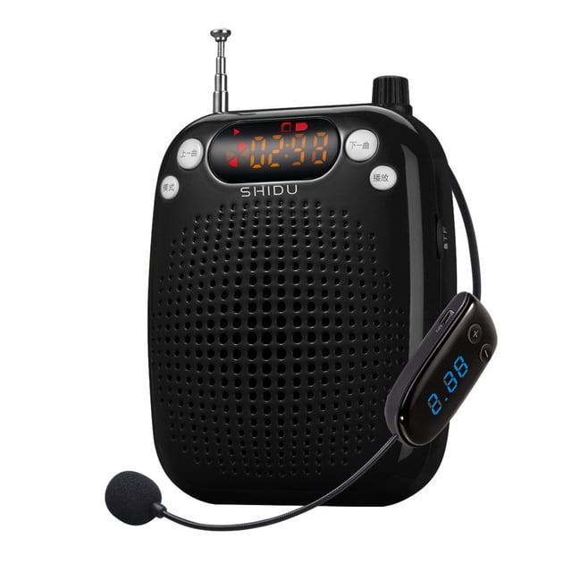 Jinsinto Voice Amplifier 10W Rechargeable PA System Speaker with Wired Microphone Headset Stand MP3 Playback for Teachers, Yoga, Tour Guides, Coaches