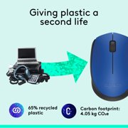 Logitech M170 Wireless Mouse for PC, Mac, Laptop, 2.4 GHz with USB Mini Receiver, Ambidextrous, Blue