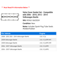 thumbnail image 2 of Valve Cover Gasket Set - Compatible with 2006 - 2010, 2012 - 2014 Volkswagen Beetle 2007 2008 2009 2013, 2 of 2