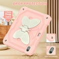 thumbnail image 3 of Dteck Kids Case for iPad Air 11 inch (M2) 2024,iPad Air 11 inch 2025 M3 Butterfly Kickstand Silicone Case Shockproof Armor Built-in Pencil Holder Kids Friendly Cover with Shoulder Strap,Pink + Beige, 3 of 6