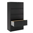thumbnail image 4 of Hirsh 36 inch Wide 5 Drawer Metal Lateral File Cabinet for Home and Office, Holds Letter, Legal and A4 Hanging Folders, Black, 4 of 10