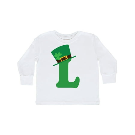 Monogrammed Items - Irish St Patricks Day Letter L Monogram Toddler Long Sleeve T-Shirt