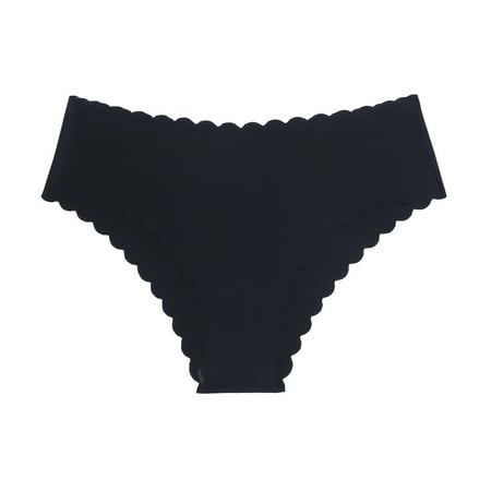 knqrhpse Seamless Underwear for Women No Show Underwear European And American Women Briefs Female Non Pants Female Ice Silk Buttocks Lady Cotton Underwear Panties for Women Black M