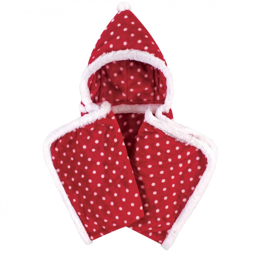 Hudson Baby Infant Hooded Animal Face Plush Blanket, Red Polka Dot, One Size