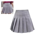 thumbnail image 3 of Jupe Plissée Femme Taille Haute Mini Jupes Mini Jupe de Tennis Patineuse Uniformes Gris P, 3 of 8