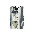 thumbnail image 2 of Heart Lock Pattern Foldable Laundry Hamper 12.6x11x22.7in with Handles for Bathroom Bedroom Storage, 2 of 7