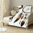thumbnail image 2 of nygtbtfer Bull Skull Throw Blanket Fleece Blanket,Ethnic Tribe Blanke Blanket, Decor White, 2 of 6