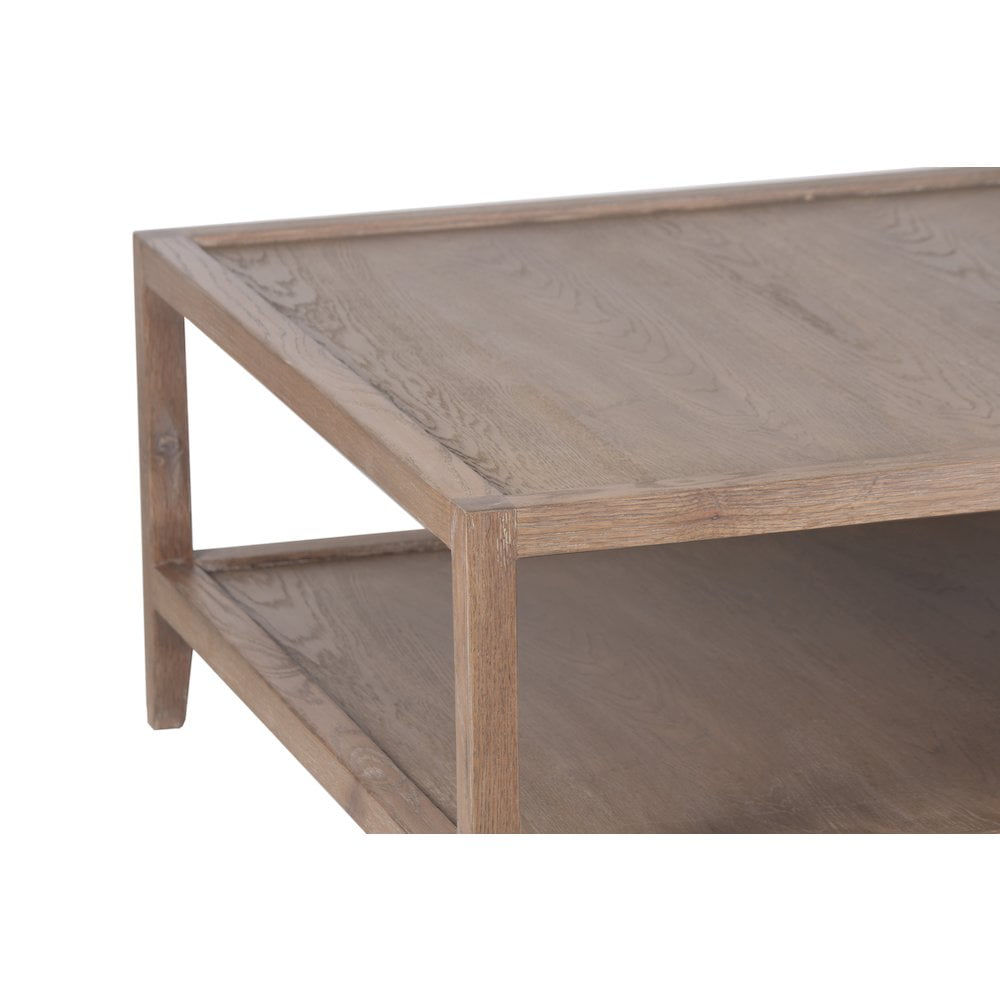 Porter Designs Lowell Solid White Oak Wood Coffee Table - Brown