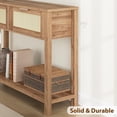 thumbnail image 4 of Ataucjin Rattan Console Table with 2 Drawers, Wooden Entryway Table with Rattan Sliding Door, Boho Console Sofa Table with Storage, Narrow Hallway Table Hallway Foyer Table Entryway Table with Drawers, 4 of 7