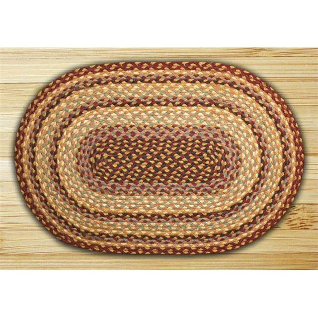 Burgundy-Gray-Creme Oval Rug