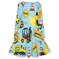 thumbnail image 5 of Construction Trucks Vehicles Pattern - Excavator Dump Truck Backhoe And More Long Sleeve Dresses For Women Vintage Elegant Party Dress Oversized V-neck Dress S-8XL, 5 of 7