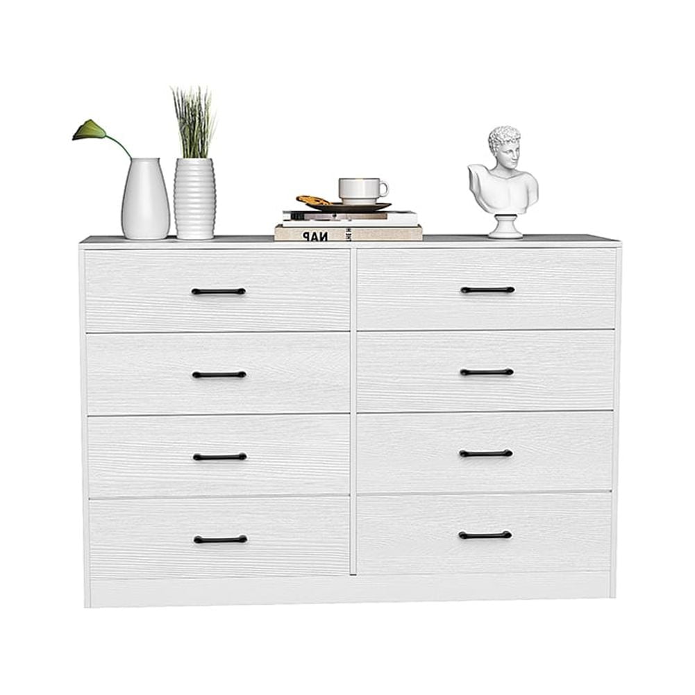 Resenkos Modern Mid Century 8 Drawer Wide Dressers Chests for Bedroom, Chest of Drawer Organizer White Resenkos Modern Mid Century 8 Drawer Wide Dressers Chests for Bedroom, Chest of Drawer Organizer White