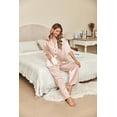thumbnail image 4 of Ekouaer Silk Satin Pajamas Set Women Short Sleeve Pj Sets Button Down Sleepwear 2 Piece Soft Loungewear, 4 of 6