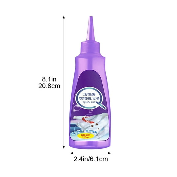 Clothes Oil Stain Remover, Active Enzyme Clothing Stain Remover, Active Enzymatic Laundry Cleaning, Active Enzyme Laundry Stain Remover, Stubborn Stains Cleaner(4oz,Purple)