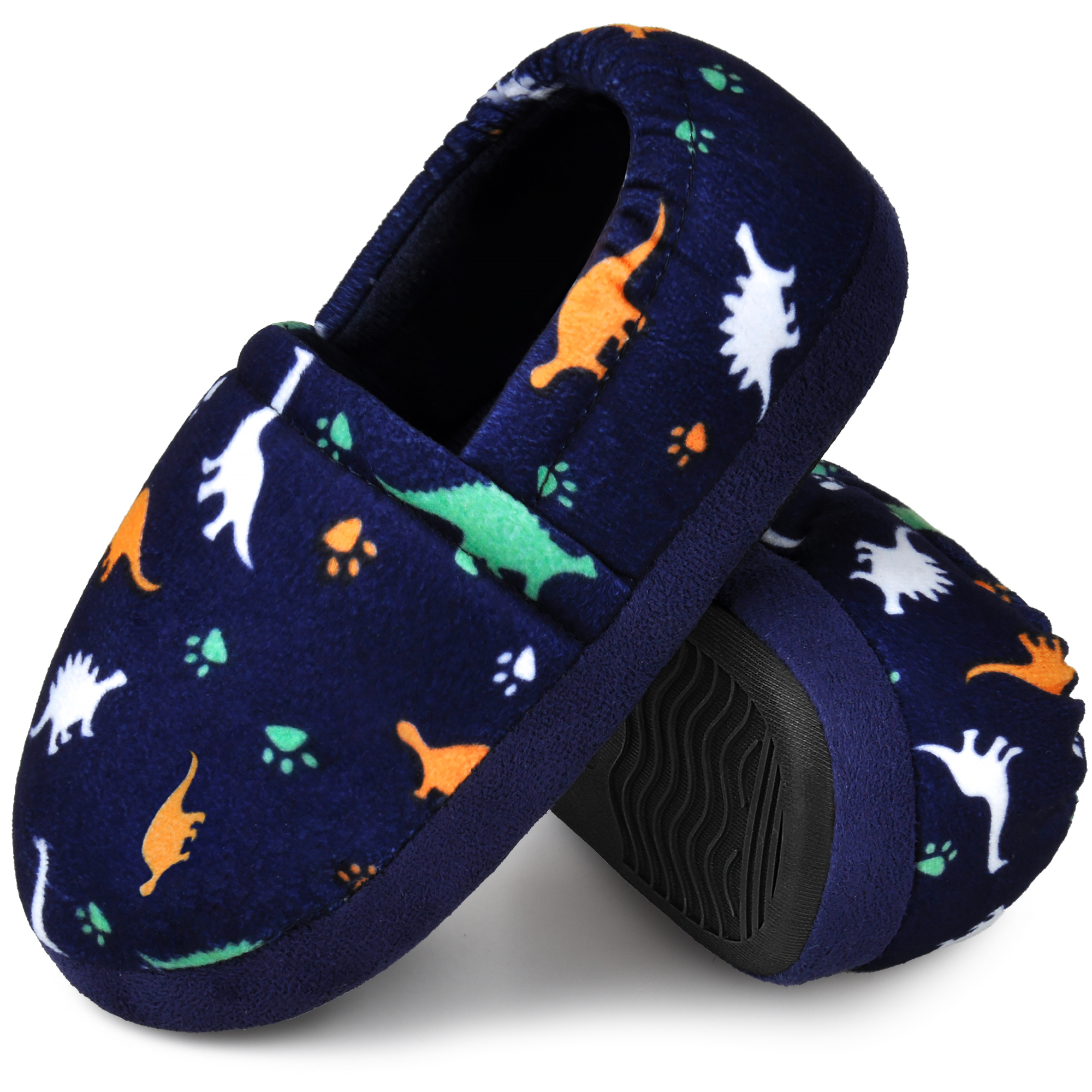 HOMEHOT Boys Dinosaur Memory Foam Slippers